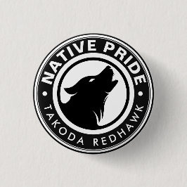 Logo eines indianischen Wolfes mit personalisierte Button