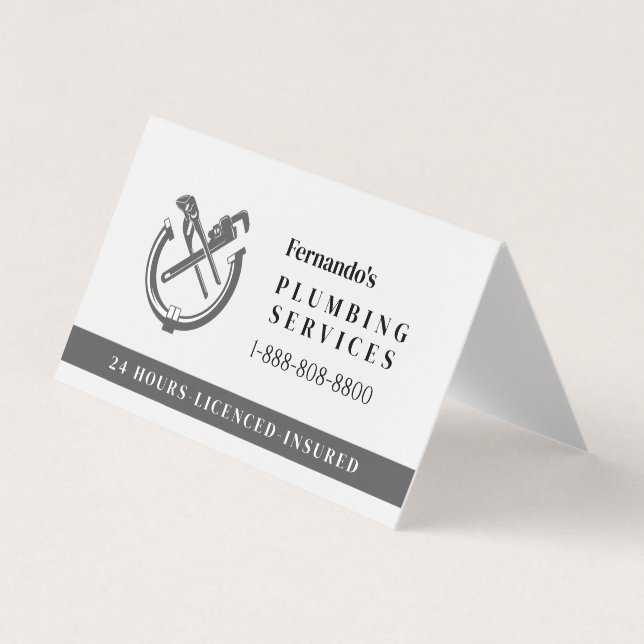 Logo eines professionellen Klempner-Serviceunterne Visitenkarten (Vorderseite)
