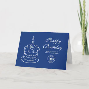 Logo Einfach Navy Blau Weiße Torte Geschäfts Gebur Karte
