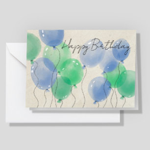 Logo Einfache Aquarellballons Business Geburtstag Karte