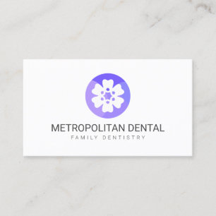 Logo "Einzigartige Dentist Lila Tooth Blume" Visitenkarte