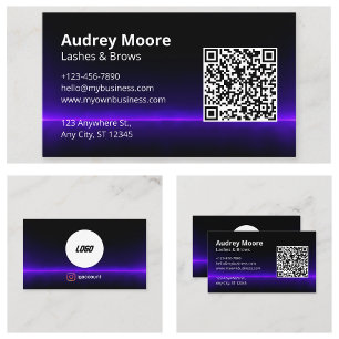 Logo Elegante Eyelash QR Code Visitenkarte