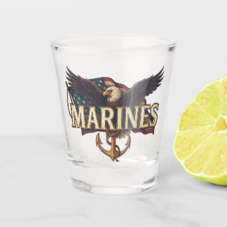 Logo-Emblem eines Veteranen des Marine Corps Schnapsglas
