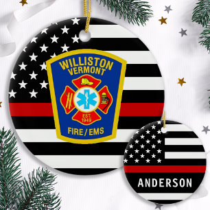 Logo-Emblem für Feuerwehrleute Keramik Ornament