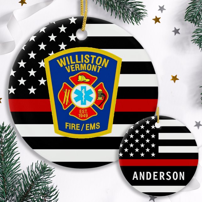 Logo-Emblem für Feuerwehrleute Keramik Ornament (Von Creator hochgeladen)