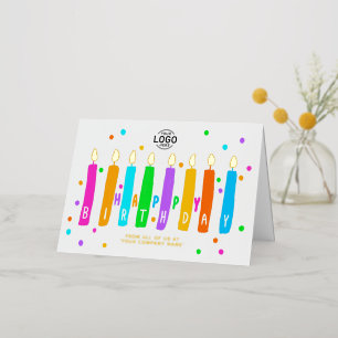 Logo Farbige Kerzen Geschäft Geburtstag Gold Karte