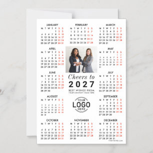 Logo Foto Clean White Calendar 2026 Magnetkarte Magneteinladung