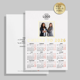 Logo-Foto Clean White Minimalistisch Business 2026 Folien Feiertagskarte