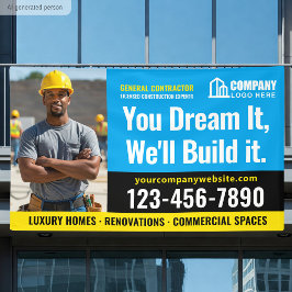 Logo-Foto für Baustellen Blaue Werbung Banner