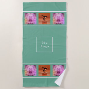 Logo-Foto für Unternehmen Collage Green White Busi Strandtuch