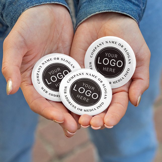 Logo-Foto für Unternehmen Modernes Design Button (Several sizes & shapes to choose from. Edit design to add your logo, change colors, text and more.)