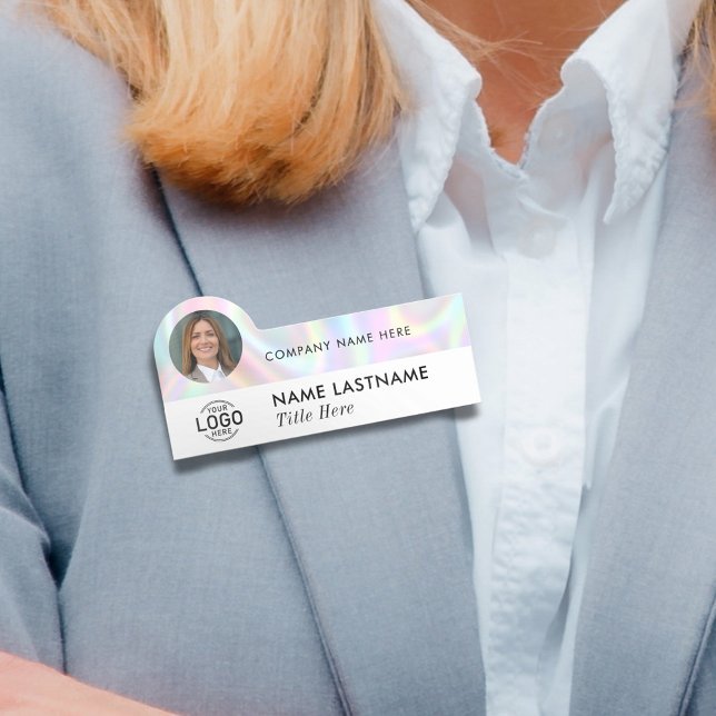 Logo-Foto-ID-Imitate Holographic Modern Business Namensschild (Von Creator hochgeladen)