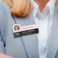 Logo-Foto-ID Modernes, rosafarbenes, schwarzes Unt