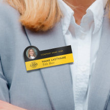 Logo-Foto-ID Stilvoll Gelbes Schwarzes Unternehmen