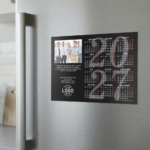 Logo-Foto-Info-Schwarz-Kalender 2027 Magnetkarte Magneteinladung