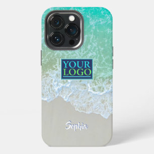 Logo, Foto, Kunst, sanfte Meereswellen, Schriftnam iPhone 13 Pro Hülle
