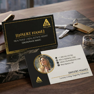 Logo & Foto Moderner minimaler Immobilienmakler Ag Visitenkarte