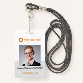 Logo-Foto Name Bar-Code Orange Gray-ID Ausweis