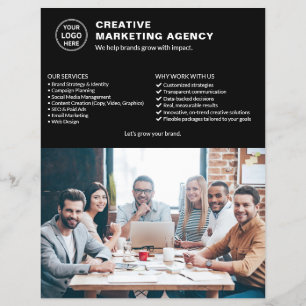 Logo-Foto QR Black Marketing Creative Business Flyer