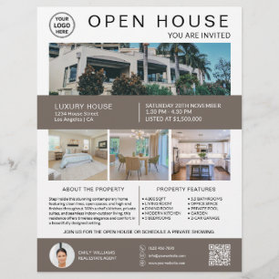 Logo-Foto-QR-Code für Immobilien-Open-House Flyer
