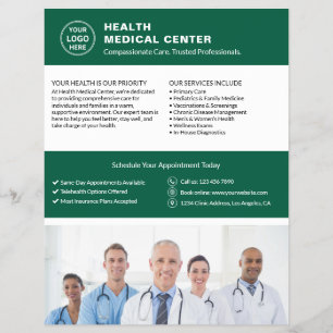 Logo-Foto QR Grün Arzt Gesundheitsklinik Flyer