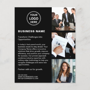 Logo-Foto QR Modernes Black Corporate Business Flyer