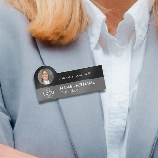 Logo-Foto Stilvoll Elegant Gray Black Business Namensschild