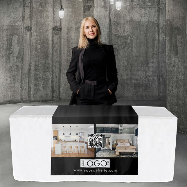 Logo Foto Table Runner Banner Real Anwesen QR Code Wandteppich (Logo Photo Table Runner Banner Real Estate QR Code Tapestry)