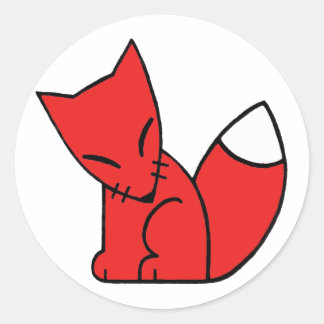 Logo-Fox (rot) Runder Aufkleber
