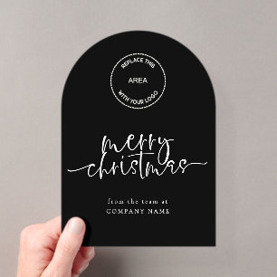 Logo Frohe Weihnachten Schwarze Acryl-Grüße Acryleinladungen
