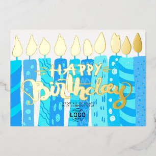 Logo Fun Sky Blue Candles Corporate Geburtstag hin Folieneinladung