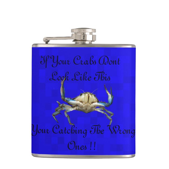 Logo "Funny Catching Crabs" Flachmann (Vorderseite)