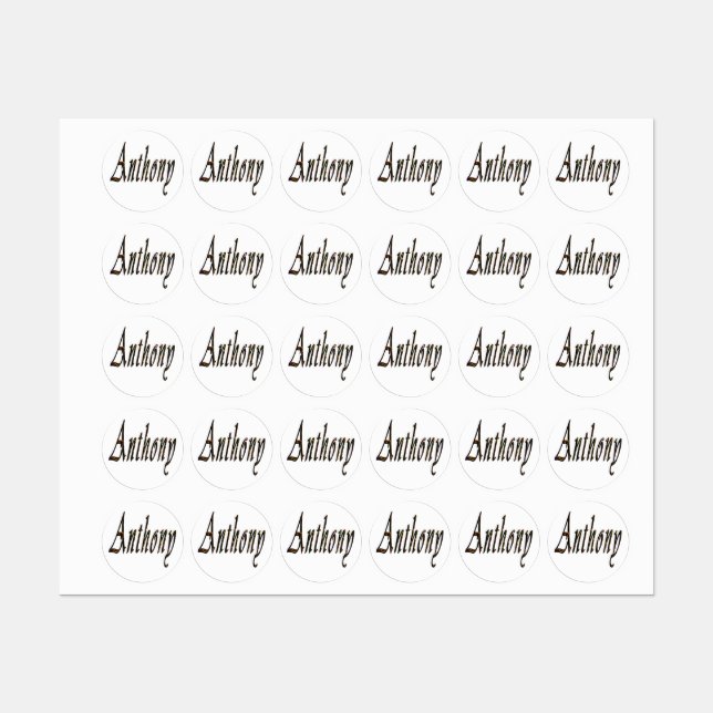 Logo für Anthony Name, Etiketten (Blatt)