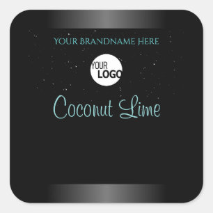 Logo für Aquamarine schwarze Ombre-Produkte Soft G Quadratischer Aufkleber