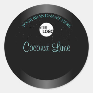 Logo für Aquamarine schwarze Ombre-Produkte Soft G Runder Aufkleber