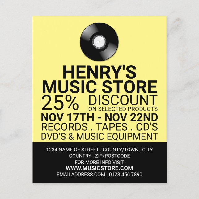 Logo für Aufnahmen, Musik-Store-Werbung Flyer (Vorne)