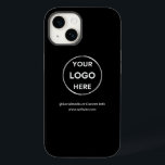 Logo für benutzerdefinierte schwarze Unternehmen Case-Mate iPhone 14 Hülle<br><div class="desc">Werben Sie Ihre Marke mit diesem anpassbaren OtterBox Iphone 14 Pro Case. Dieses Design enthält Ihr eigenes Logo und Social Media-Informationen sowie einen Raum für eine benutzerdefinierte Homepage-Adresse. Ideal für Werbegeschenke, Messen und andere Werbeveranstaltungen. Benötigen Sie Hilfe bei der Personalisierung? Kontaktieren Sie uns, indem Sie den unten stehenden Nachrichtenkopf benutzen,...</div>