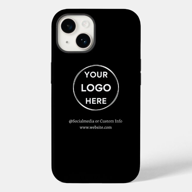 Logo für benutzerdefinierte schwarze Unternehmen Case-Mate iPhone Hülle (Rückseite)