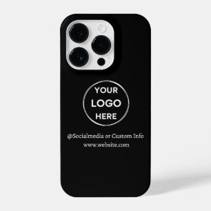 Logo für benutzerdefinierte schwarze Unternehmen iPhone 14 Pro Hülle