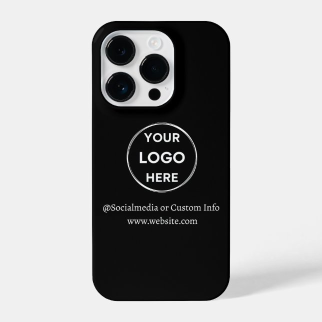 Logo für benutzerdefinierte schwarze Unternehmen iPhone Hülle (Rückseite)