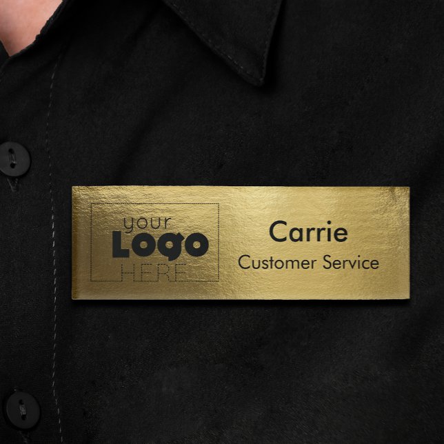 Logo für benutzerdefinierte Unternehmen Glossy Gol Namenschild (Von Creator hochgeladen)