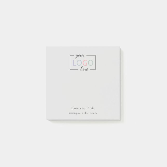 Logo für benutzerdefinierte Unternehmen Grau-Post- Post-it Klebezettel (Vorderseite)