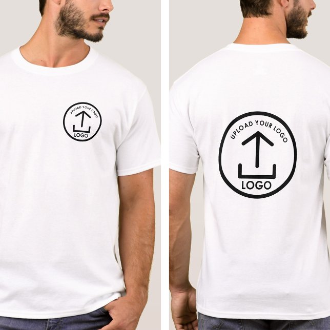 Logo für benutzerdefinierte Unternehmen in doppels T-Shirt (White Professional Business Logo Double Sided T-Shirt)