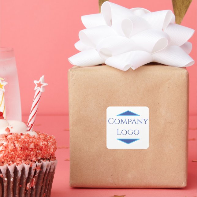 Logo für benutzerdefinierte Unternehmen Quadratischer Aufkleber (Party)