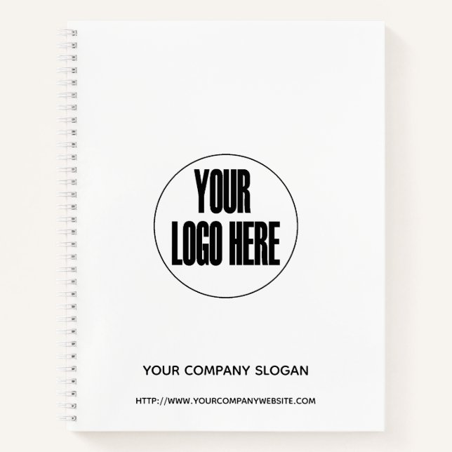 Logo für benutzerdefinierte Unternehmen Weiß | Per Notizbuch (Vorderseite)