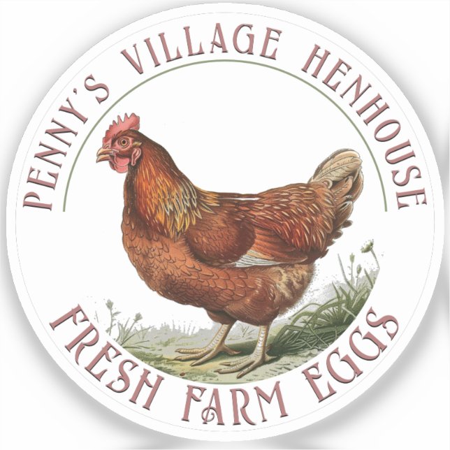 Logo für benutzerdefinierte wasserdichte Hen Farm  Aufkleber (Vorderseite)