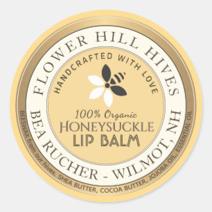 Logo für Bienen und Blume Runder Aufkleber