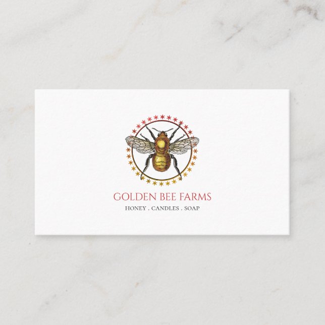 Logo für Bienenzucht oder Honigbienenzucht Visitenkarte (Vorderseite)