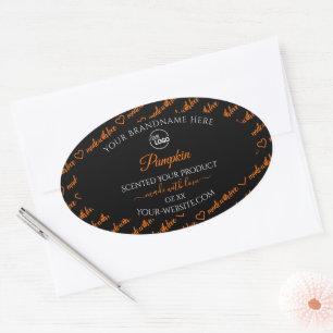 Logo für "Black and Orange Word Cloud Product Labe Ovaler Aufkleber