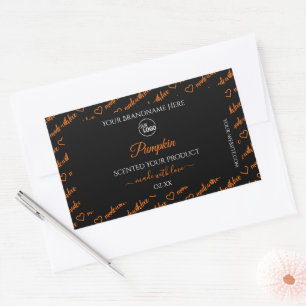 Logo für "Black and Orange Word Cloud Product Labe Rechteckiger Aufkleber